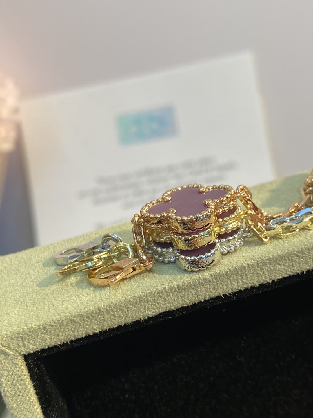 Van Cleef & Arpels Alhambra Pink Enamel Bracelet